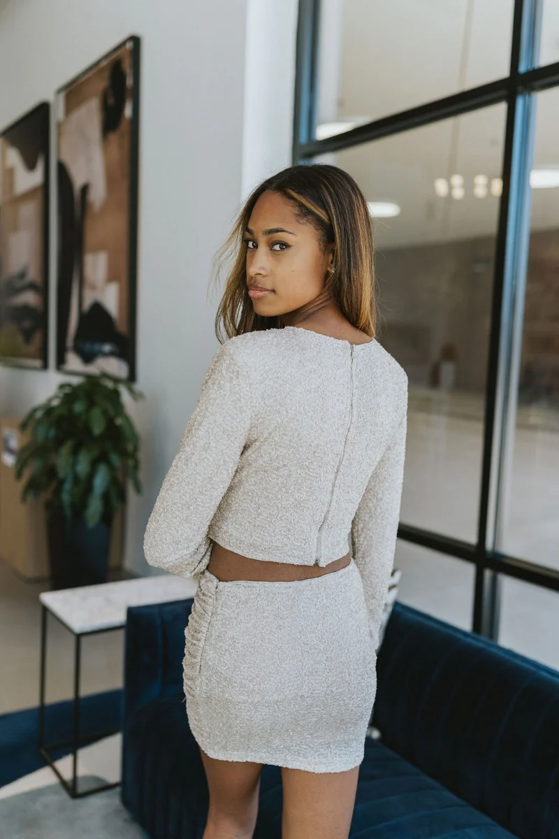 Shine On Sequin Skirt in Champagne - Image 4