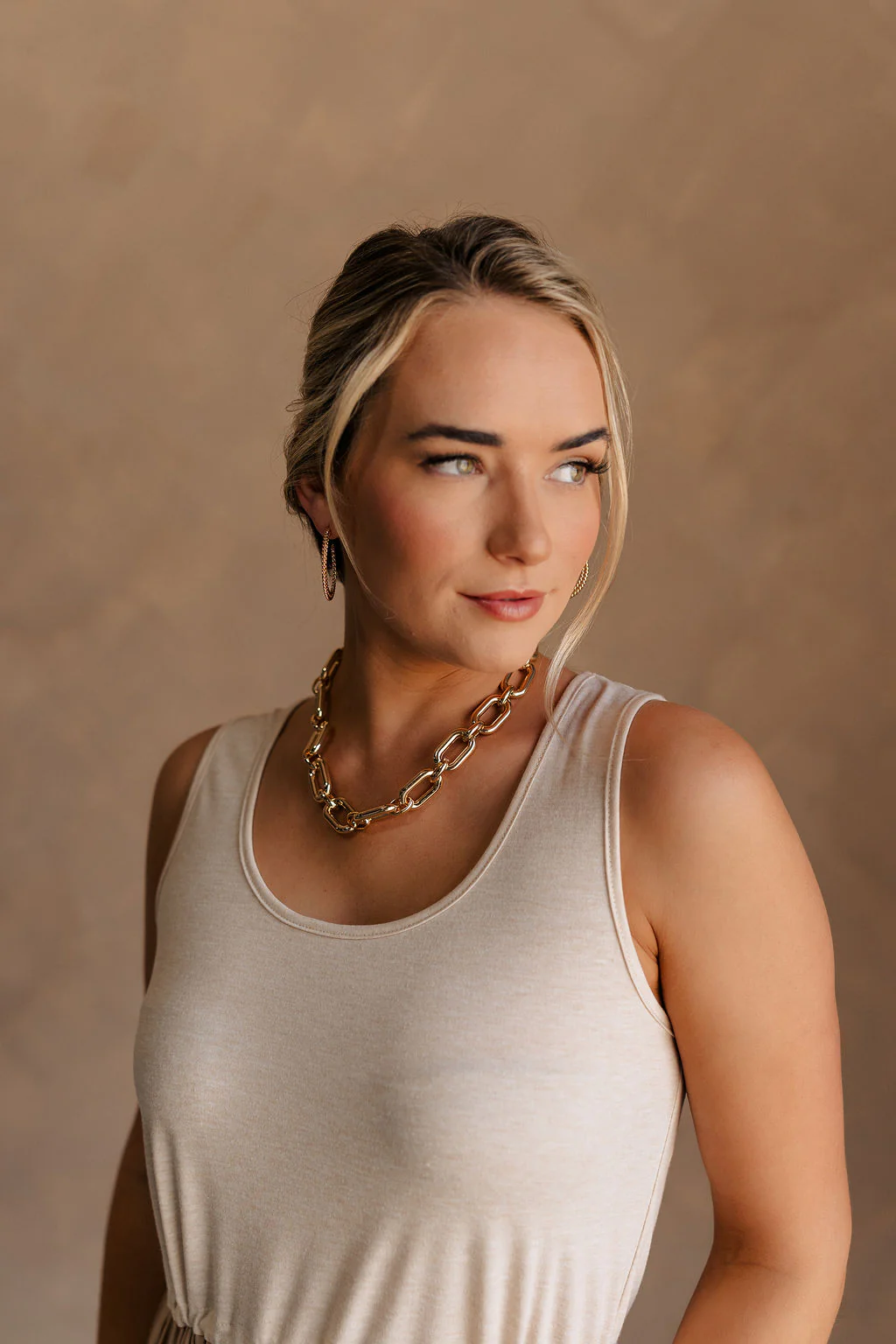 Simone Gold Chain Link Necklace - Image 2