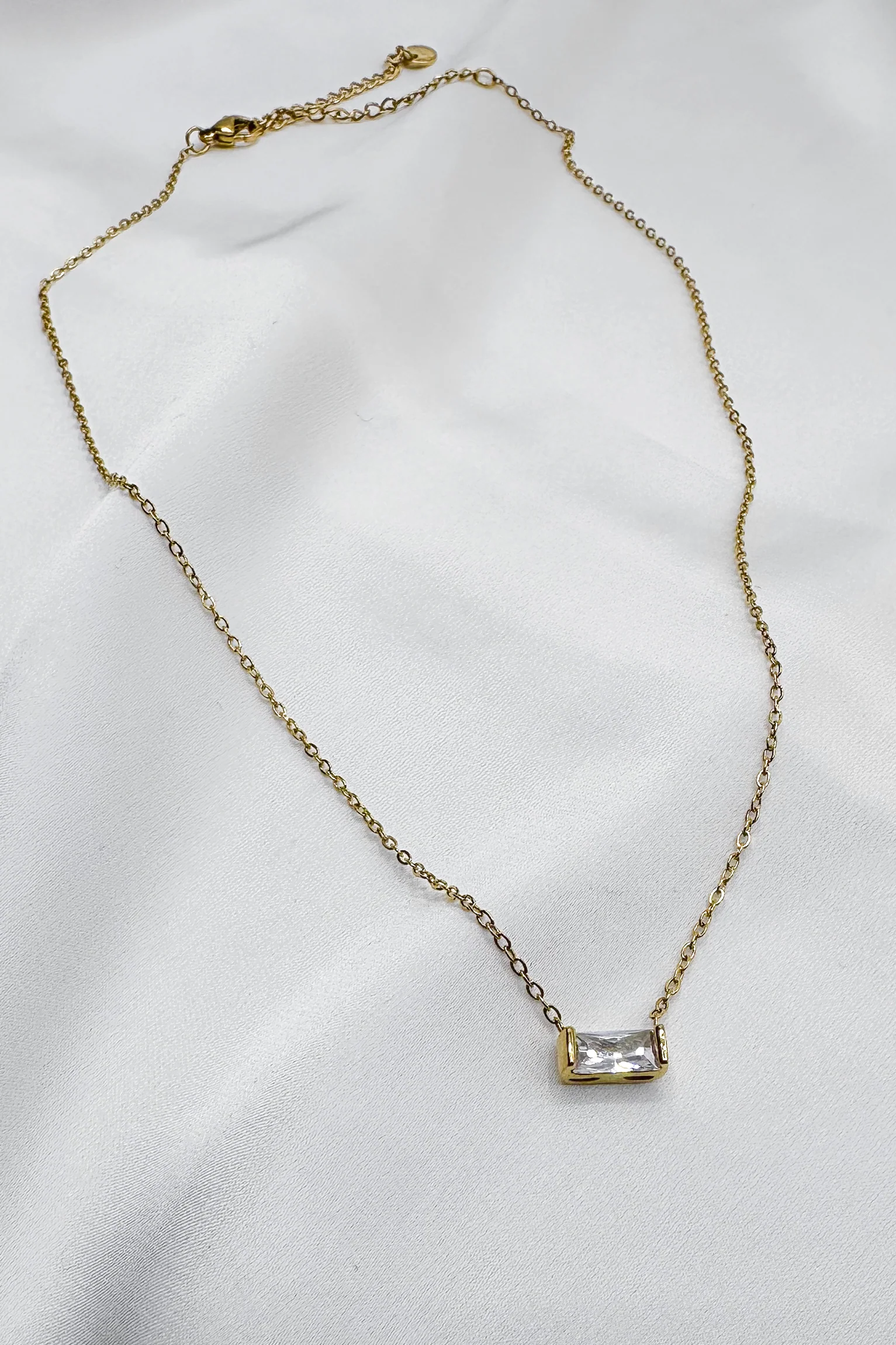 Sophia Gold Rhinestone Chain Link Necklace