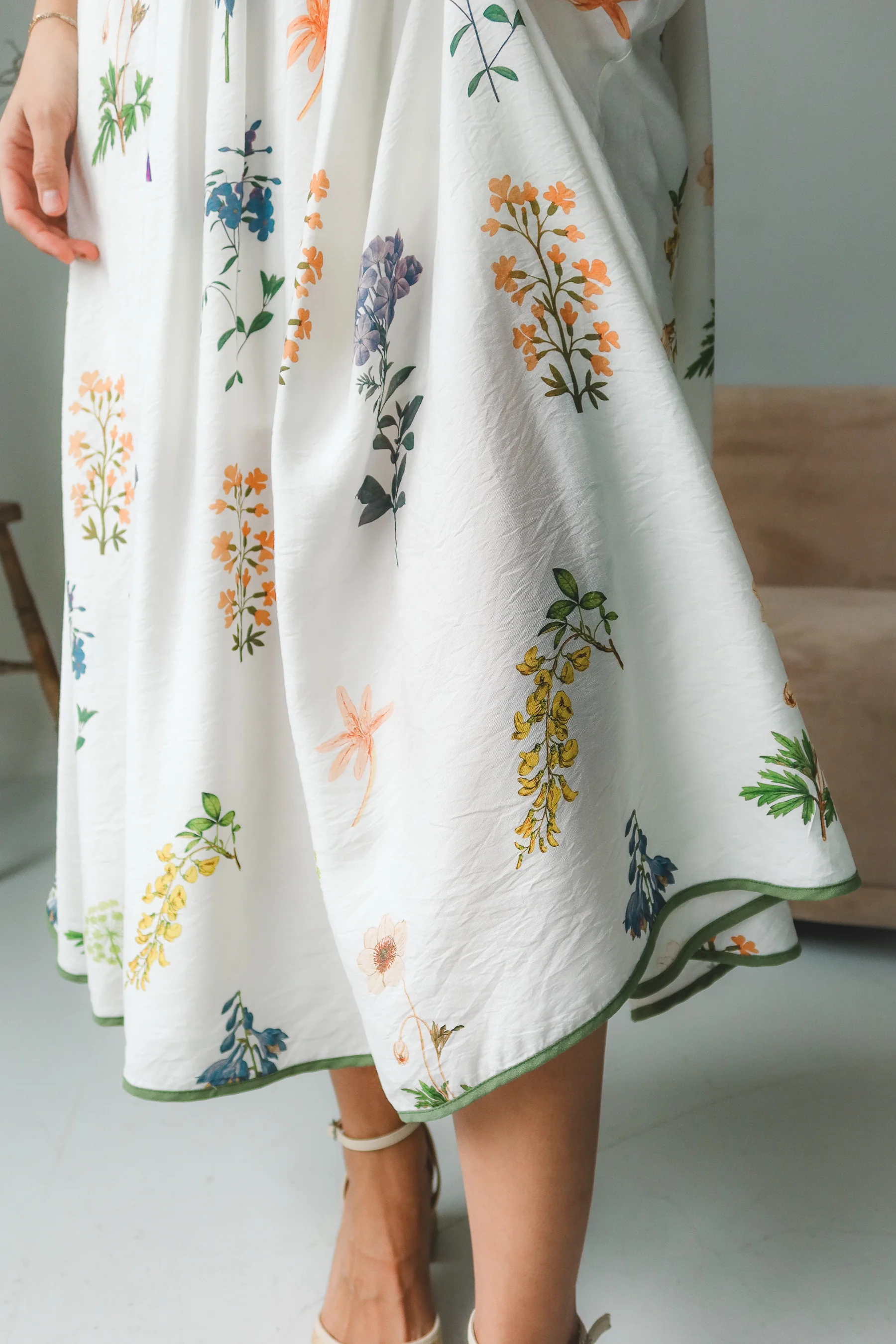 Sophia White Multi Floral Midi Dress - Image 9