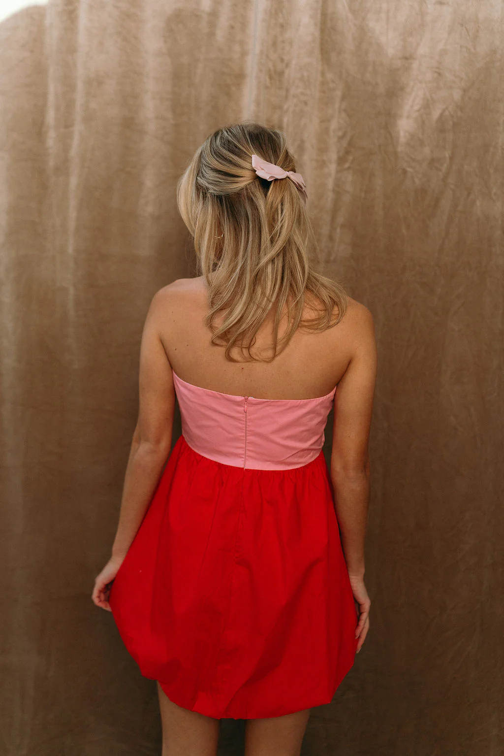 Valentina Pink & Red Bubble Mini Dress - Image 10